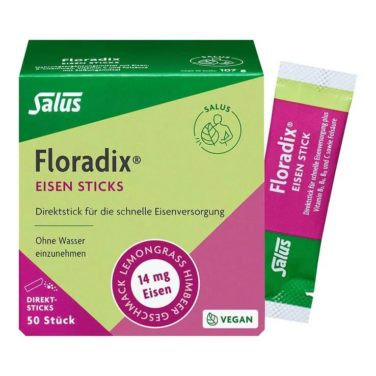 Floradix Eisen Sticks Pulver Salus, 50 St
