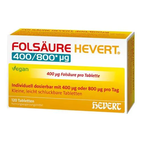 FOLSA25URE Hevert 400 / 800 m63g Tabletten, 120 St