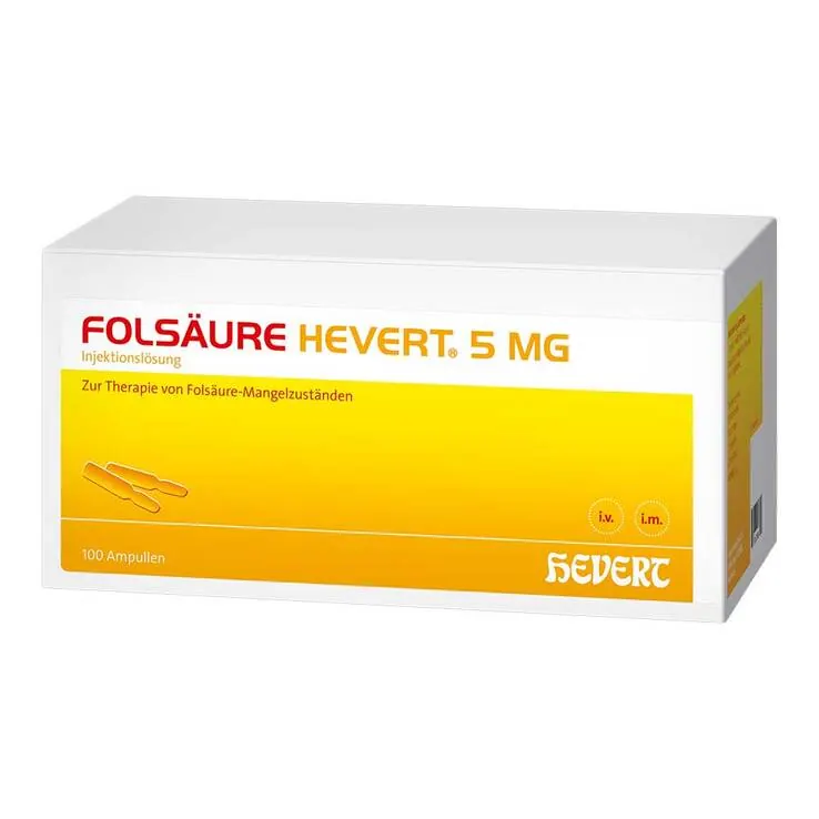 Folsäure Hevert 5 mg Ampullen, 100X2 ml
