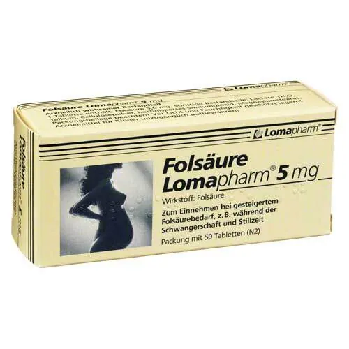 Folsäure Lomapharm 5 mg Tabletten, 50 St