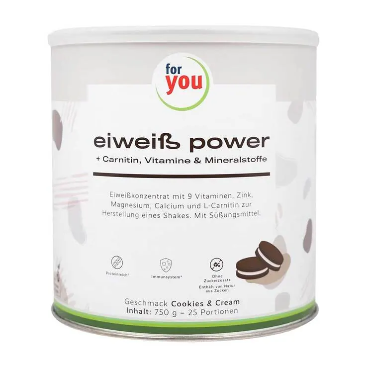 For You eiweiß power Cookies & Cream Pulver, 750 g