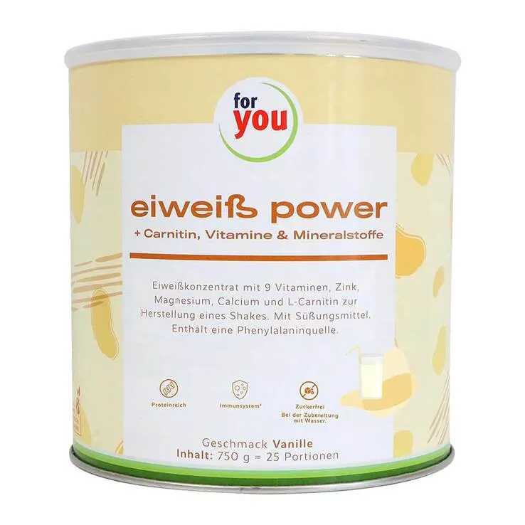 For You Eiweiß Power Vanille, 750 g