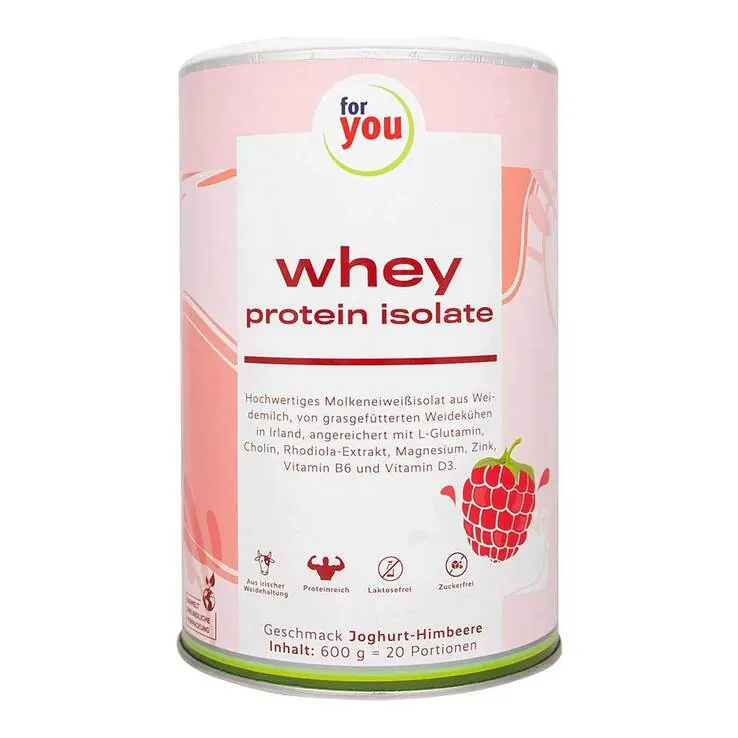 For You whey protein isolate Joghurt-Himbeere Pulver , 600 g