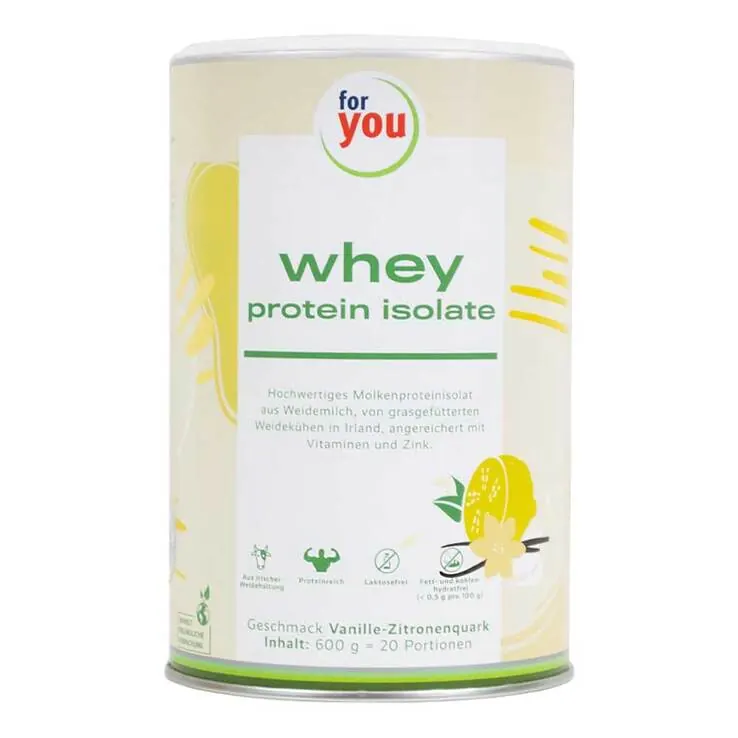 For You whey protein isolate Vanille-Zitronenquark, 600 g