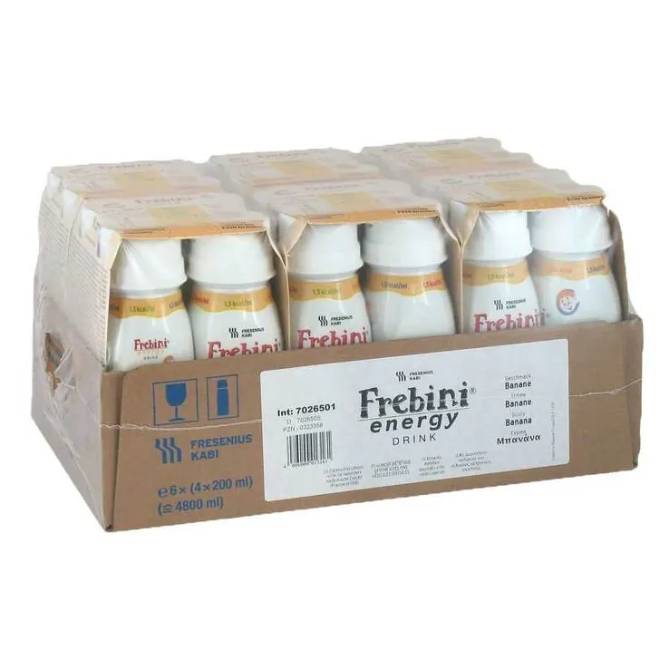 Frebini Energy Drink Banane Trinkflasche, 6X4X200 ml