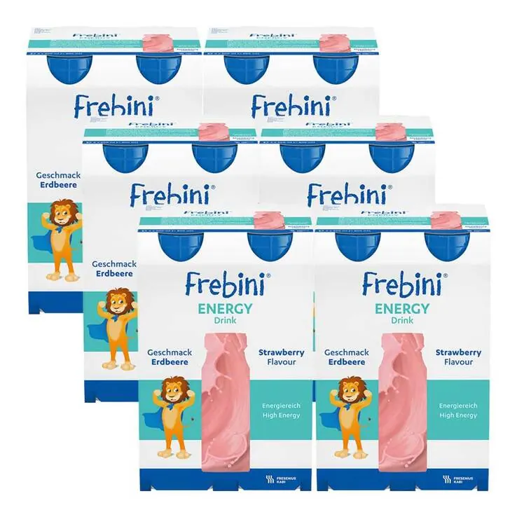 Frebini Energy Drink Erdbeere Trinkflasche, 6X4X200 ml