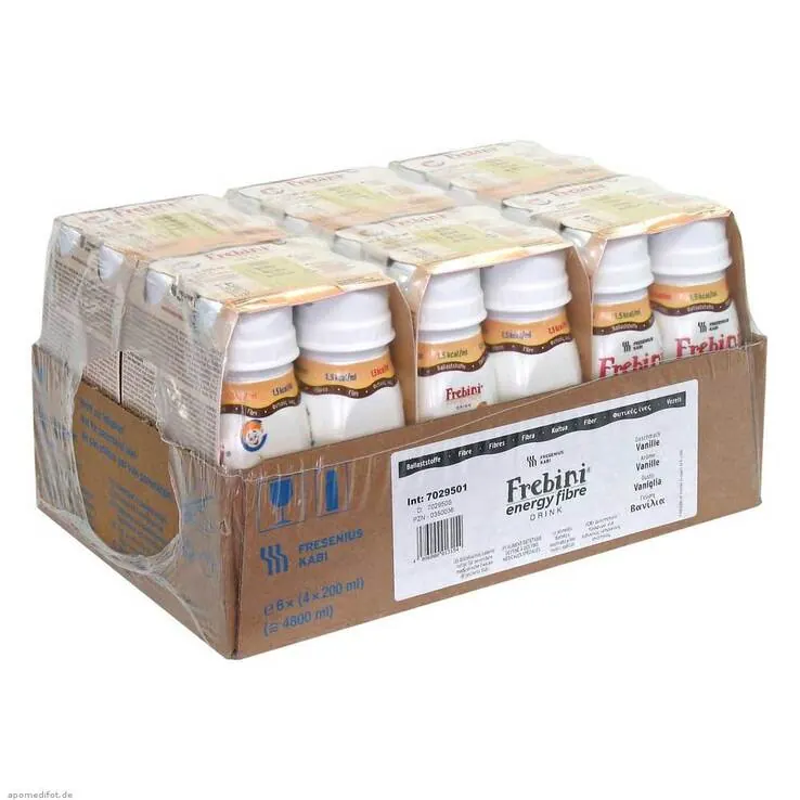 Frebini Energy Fibre Vanille Trinkflasche, 6X4X200 ml