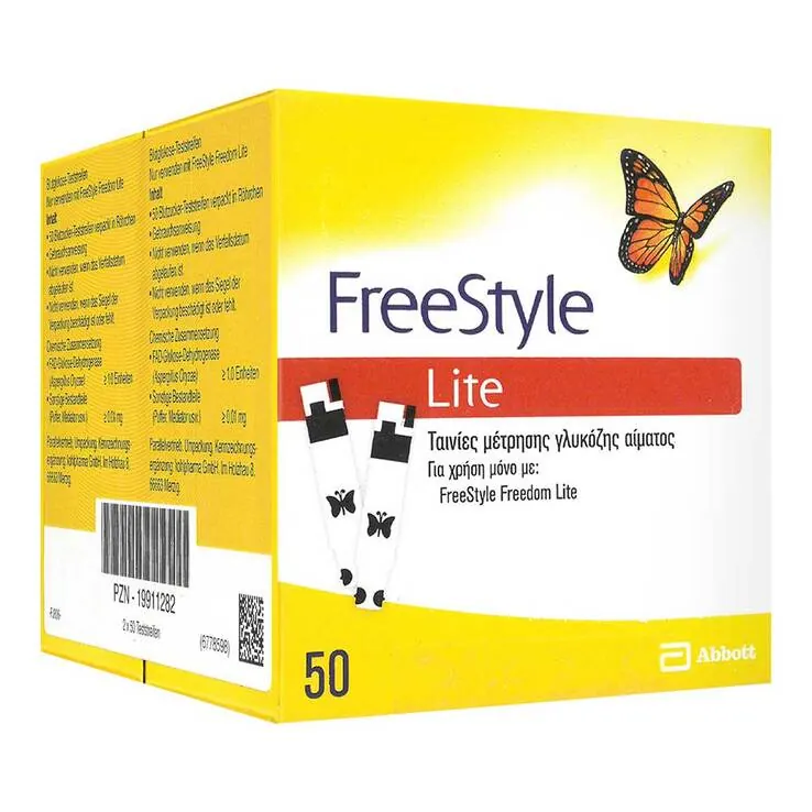 Freestyle Lite Teststreifen ohne Codieren für Finger, 100 St