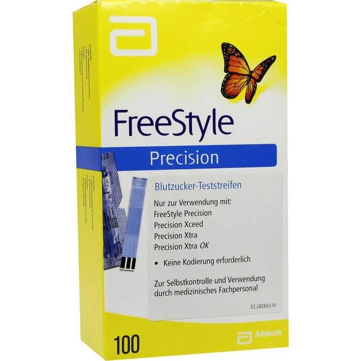 Freestyle Precision Teststreifen ohne Codieren, 100 St