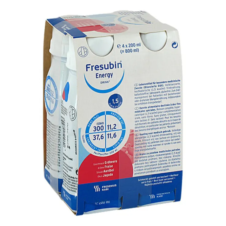Fresubin Energy Drink Erdbeere Trinkflasche, 4X200 ml