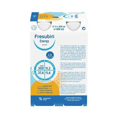 Fresubin Energy Drink Multifrucht Trinkflasche, 4X200 ml