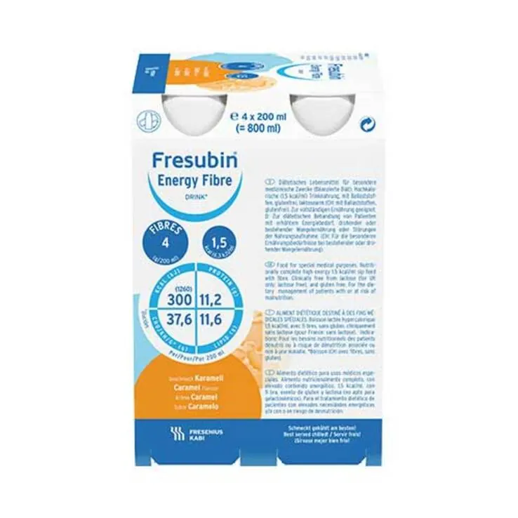 Fresubin Energy Fibre Drink Karamell Trinkflasche, 6X4X200 ml
