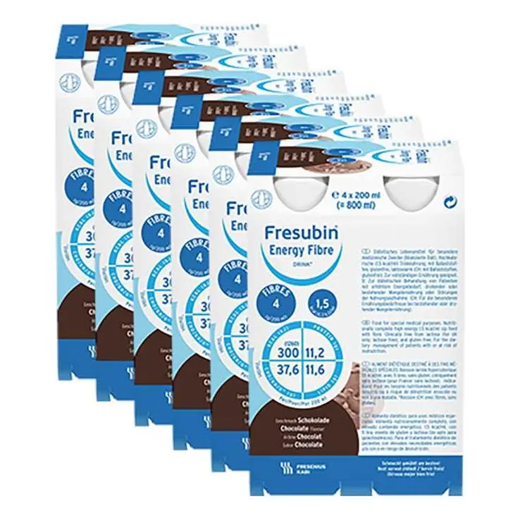 Fresubin Energy Fibre Drink Schokolade Trinkflasche, 24X200 ml