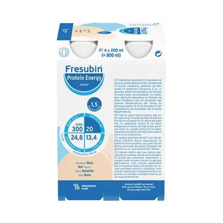 Fresubin Protein Energy Drink Nuss Trinkflasche, 6X4X200 ml