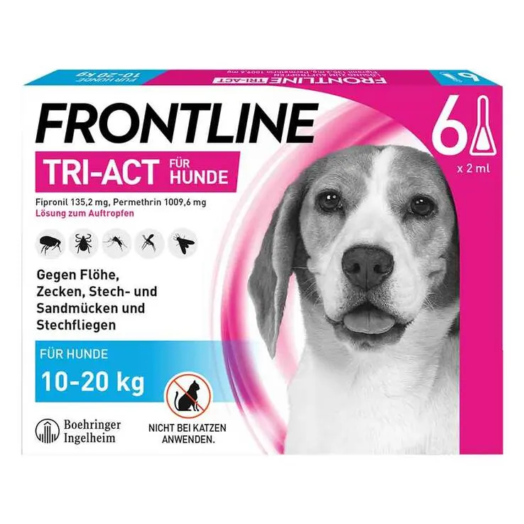 FRONTLINE TRI-ACT gegen Zecke, Floh und fliegende Insekten bei Hunden (10-20kg), 6 St