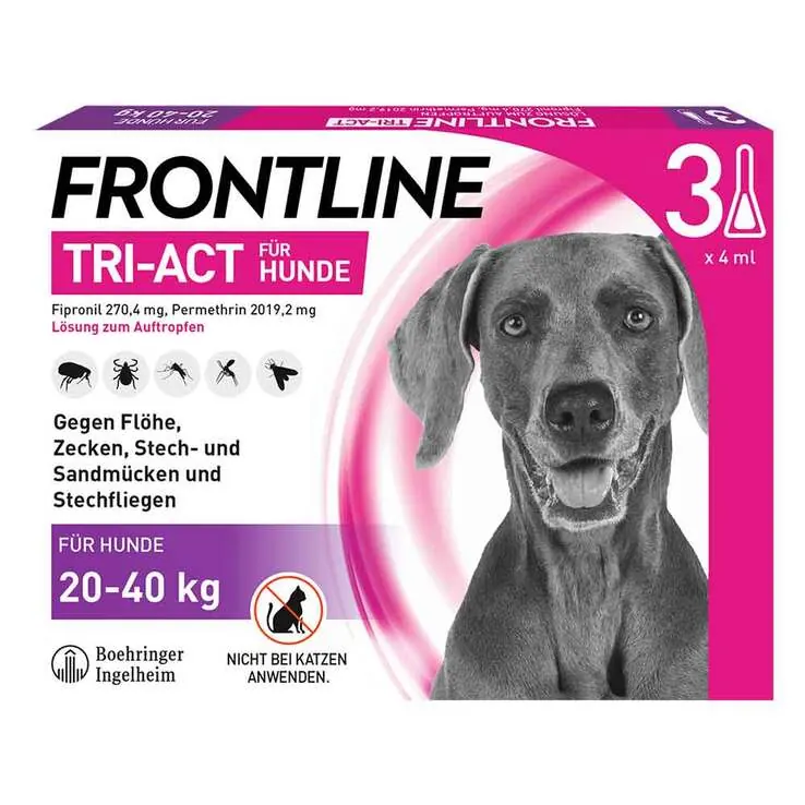 FRONTLINE TRI-ACT gegen Zecke, Floh und fliegende Insekten bei Hunden (20-40kg), 3 St