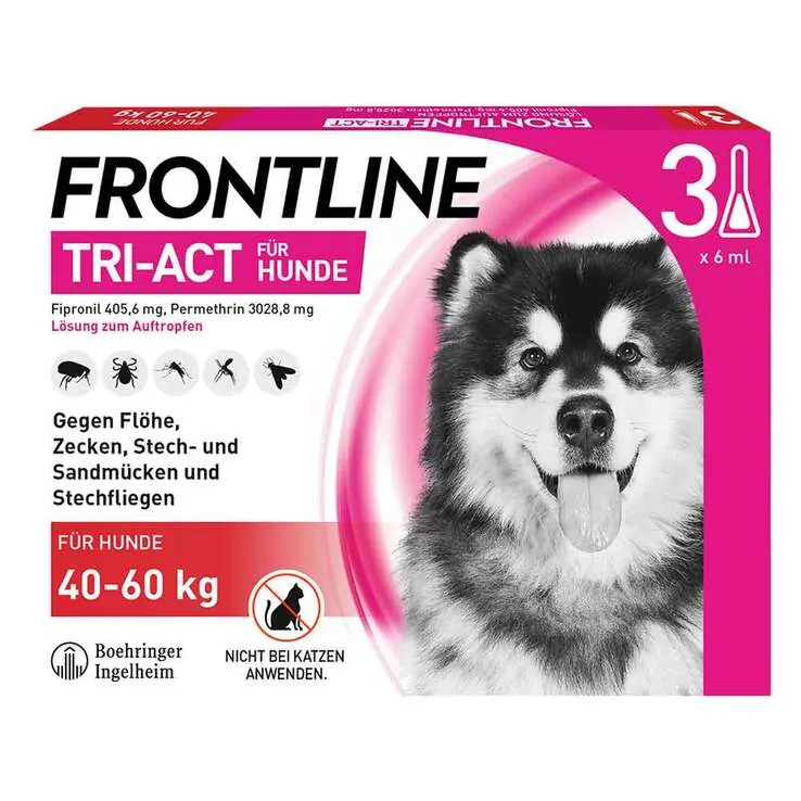 FRONTLINE TRI-ACT gegen Zecke, Floh und fliegende Insekten bei Hunden (40-60kg), 3 St