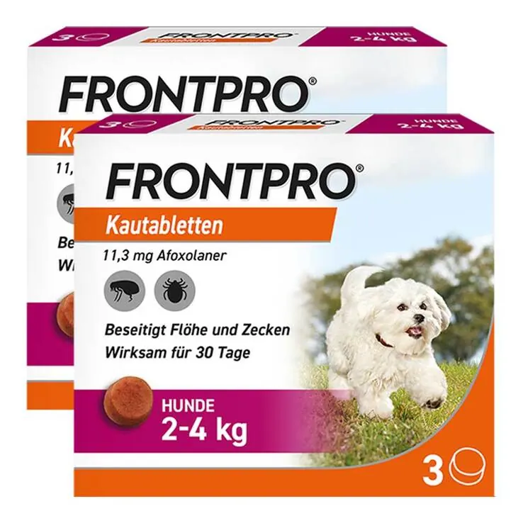 FRONTPRO 11 mg Kautabletten für Hunde 2 - 4 kg, 2x3 St