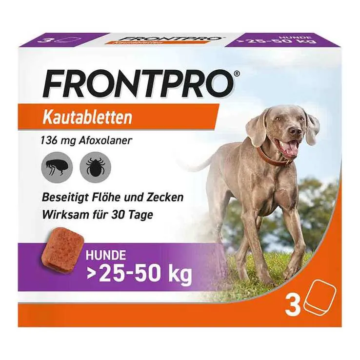 Frontpro 136 mg Kautabletten für Hunde 25-50 kg, 3 St