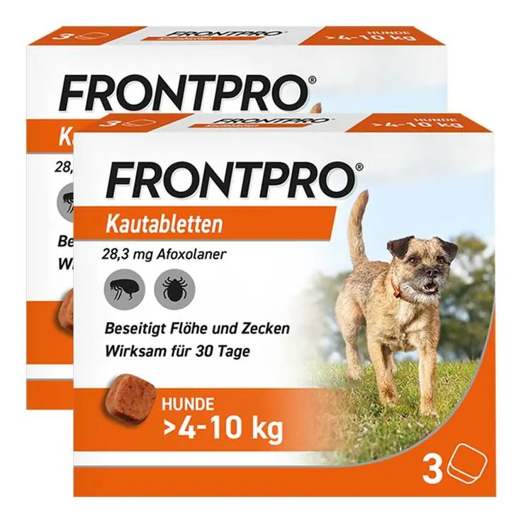 FRONTPRO 28 mg Kautabletten für Hunde 4 - 10 kg, 2x3 St