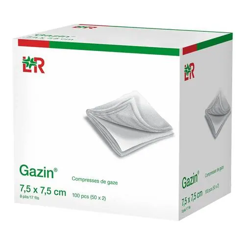 GAZIN Mullkomp.7,5x7,5 cm unsteril 8fach Op, 100 St