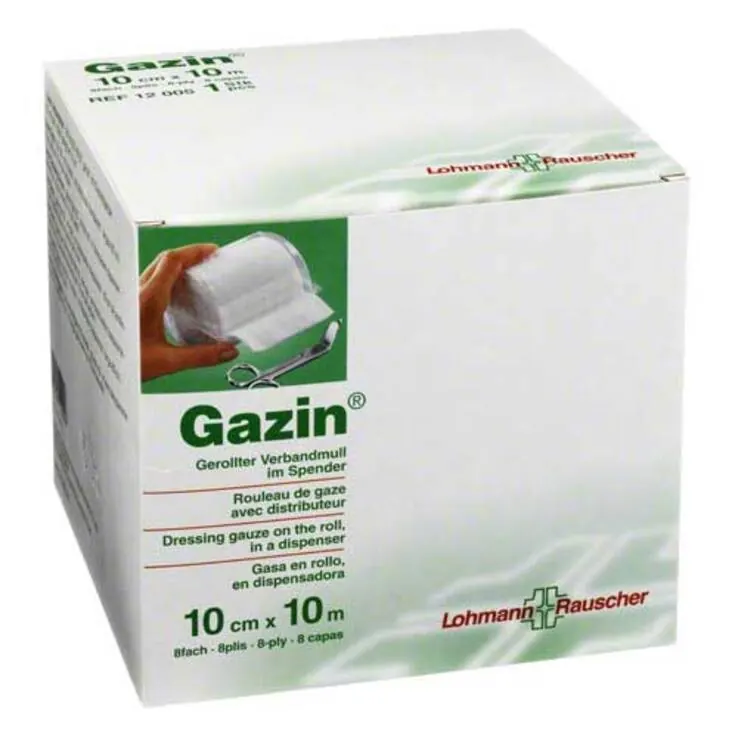 Gazin Verbandmull 10cmx10m 8fach, 1 St