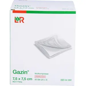 GAZINMullkomp.7,5x7,5cmsteril8fach25X2St