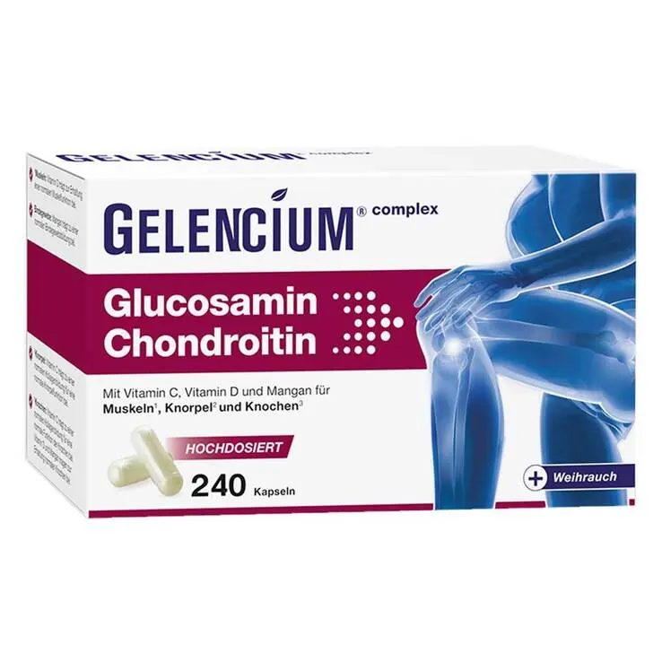 Gelencium Glucosamin Chondroitin hochdosiert mit Vitamin C Kapseln, 240 St
