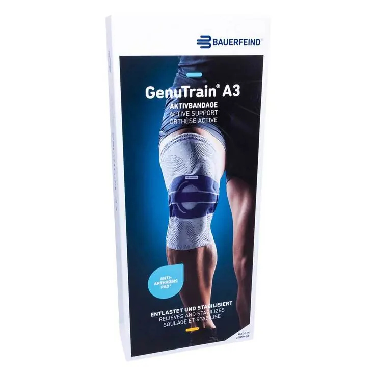 Genutrain A3 Kniebandage links Größe 3 titan, 1 St