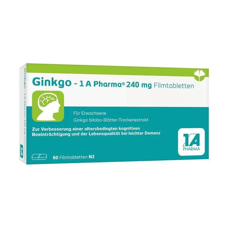 Ginkgo – 1 A Pharma®  240 mg Filmtabletten, 60 St