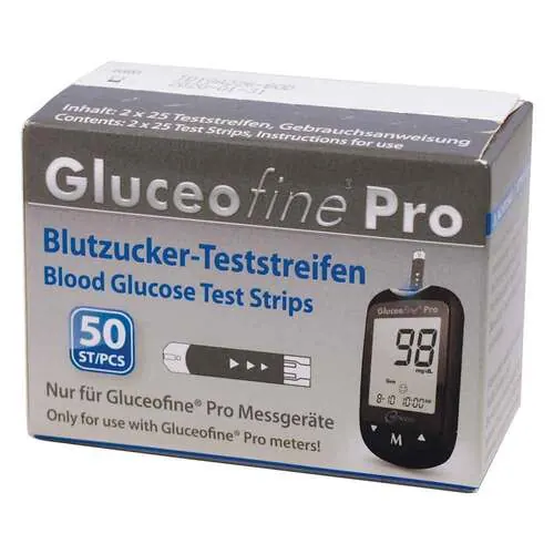 Gluceofine Pro Blutzucker-Teststreifen, 50 St