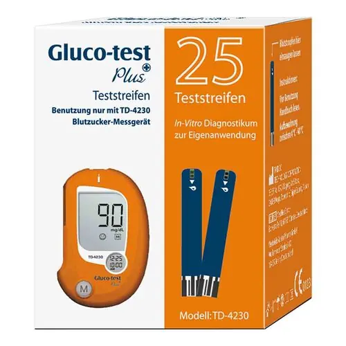Gluco Test Plus Blutzuckerteststreifen, 25 St