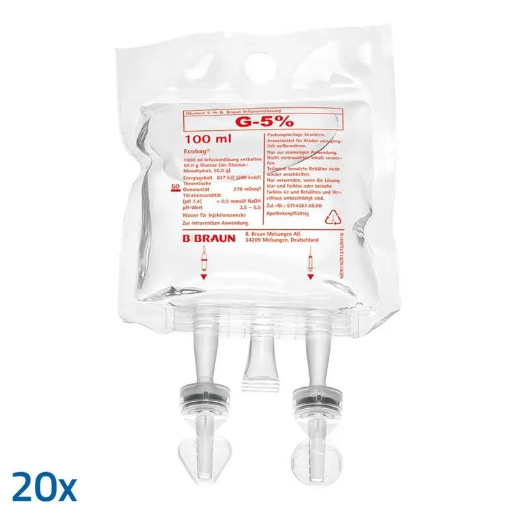 Glucose 5% B.Braun Ecobag, 20X100 ml