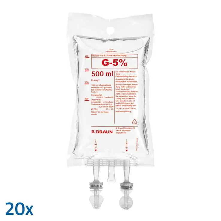 Glucose 5% B.Braun Ecobag, 20X500 ml