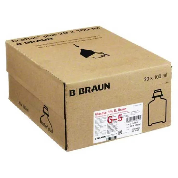Glucose 5% B.Braun Ecoflac P, 20X100 ml