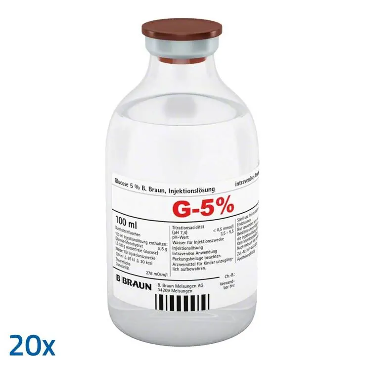 Glucose 5% B.Braun Injektionslösung, 20X100 ml