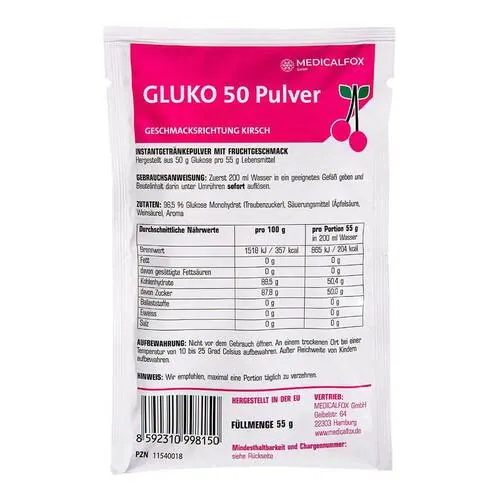 Glukose 50 g Kirsch Pulver zur Her.e.Lösung zum Einnehmen, 50 g