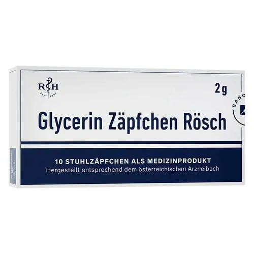 Glycerin Zäpfchen Rösch 2 g gegen Verstopfung, 10 St