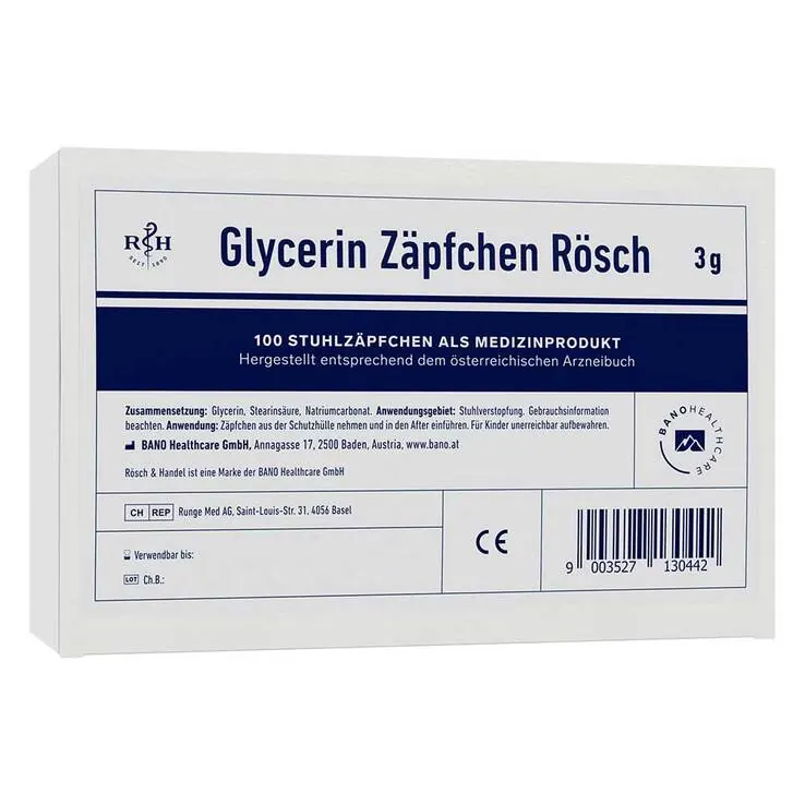 Glycerin Zäpfchen Rösch 3 g gegen Verstopfung, 100 St