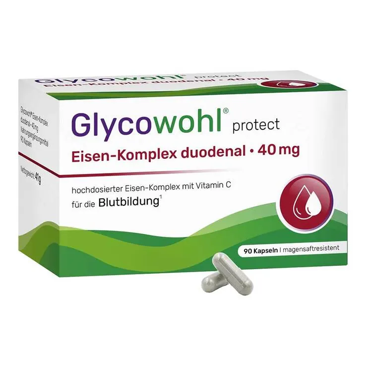 Glycowohl Eisen-Komplex duodenal 40 mg + Vitamin C Kapseln , 90 St