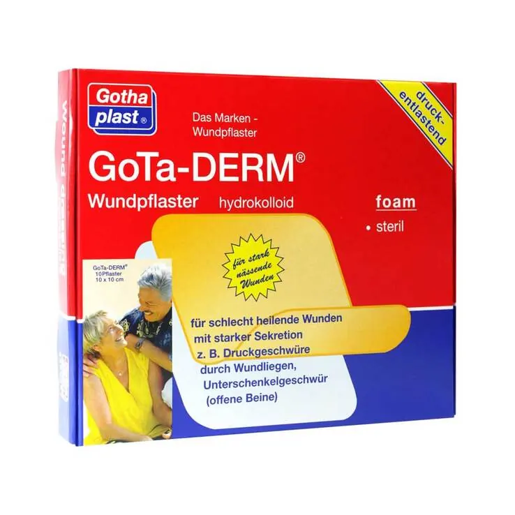 Gota Derm foam Wundpflaster hydrokolloid steril 10x10cm, 10 St