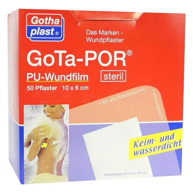 Gota-Por PU Wundfilm 10x6 cm steril Pflaster, 50 St