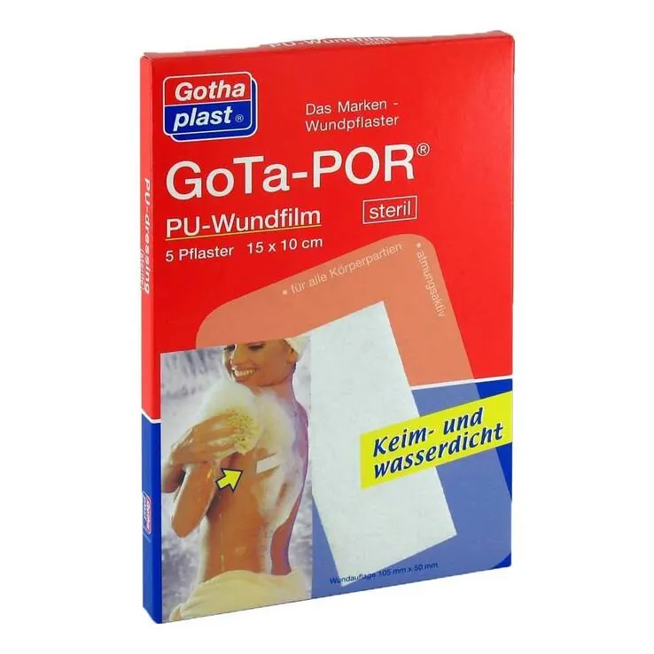 GOTA-POR PU Wundfilm 15x10 cm steril Pflaster, 5 St