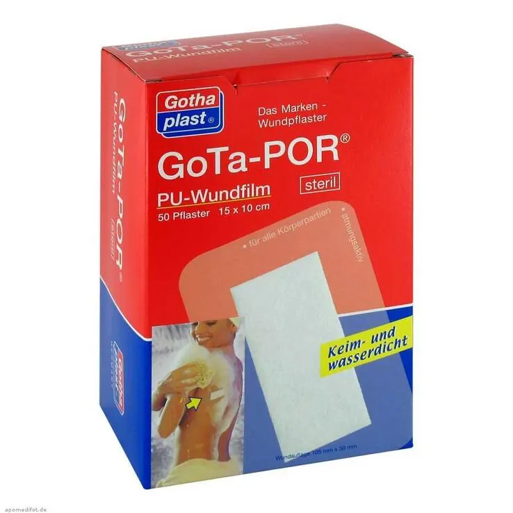 Gota-Por PU Wundfilm 15x10 cm steril Pflaster, 50 St