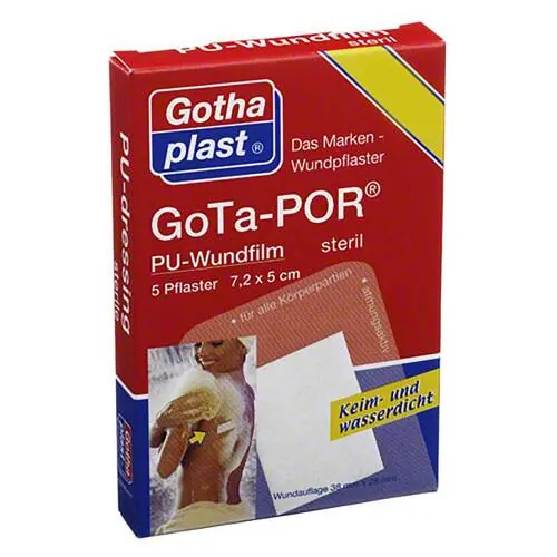 GOTA-POR PU Wundfilm 7,2x5 cm steril Pflaster, 5 St