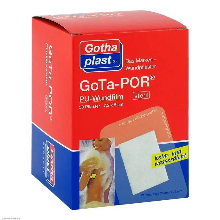 Gota-Por PU Wundfilm 7,2x5 cm steril Pflaster, 50 St