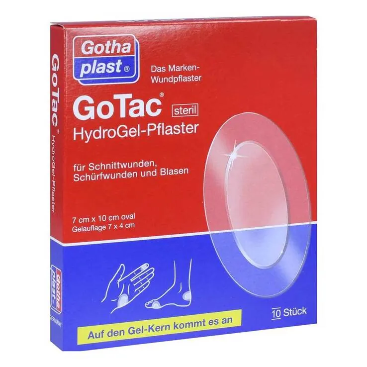 Gotac Hydrogel-Pflaster 7x10 cm steril, 10 St