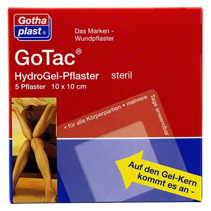 Gotac Hydrogel-Pflaster L 10x10 cm steril, 5 St