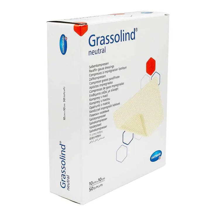 Grassolind Salbenkompressen 10x10 cm steril, 50 St