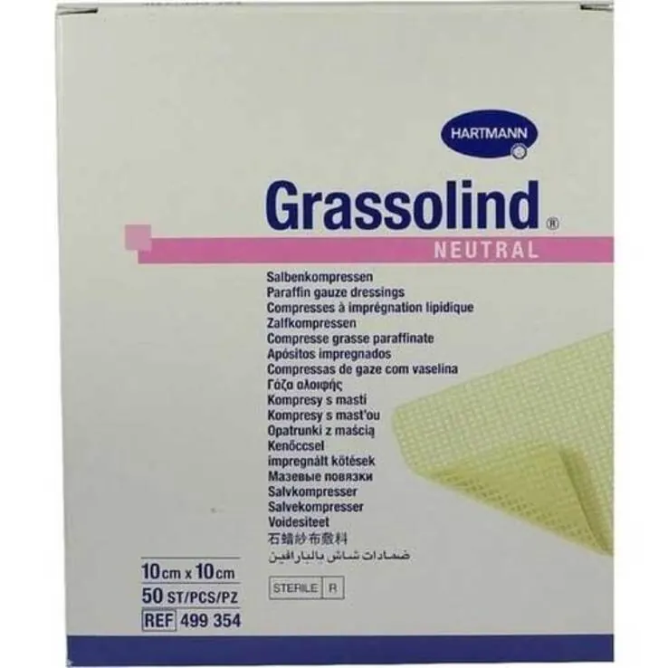 Grassolind Salbenkompressen 10x10cm steril, 50 St